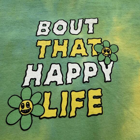 Zumiez A-Lab Daisy Gang Tie Dye T Shirt Large Green Smiley Flower Streetwear Tee - Picture 5 of 6